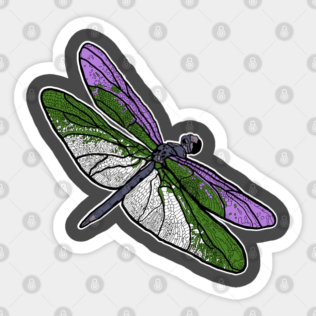 Genderqueer Dragonfly Sticker by theartfulscientist